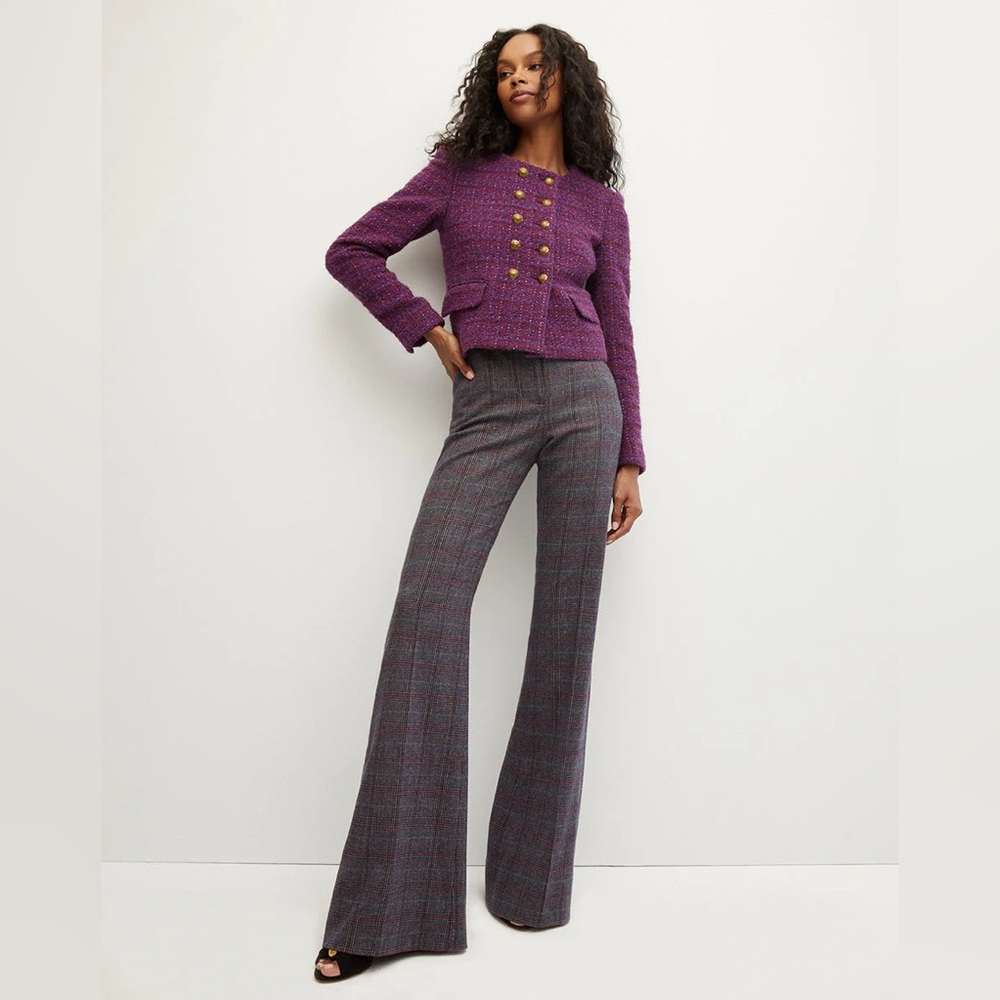 Veronica Beard Lebone Plaid Flare Leg Pant Trouser‎ NWT 10